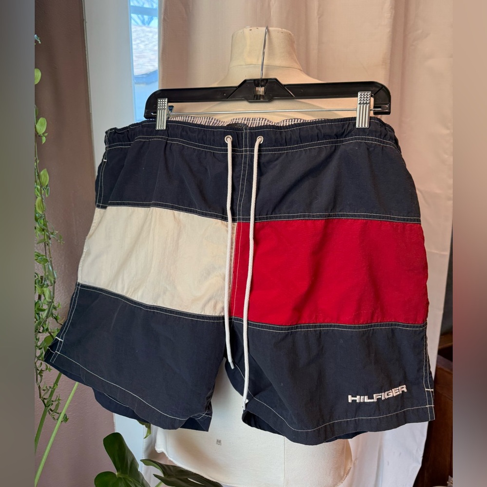 Vintage Tommy Hilfiger Striped Swim Trunks
